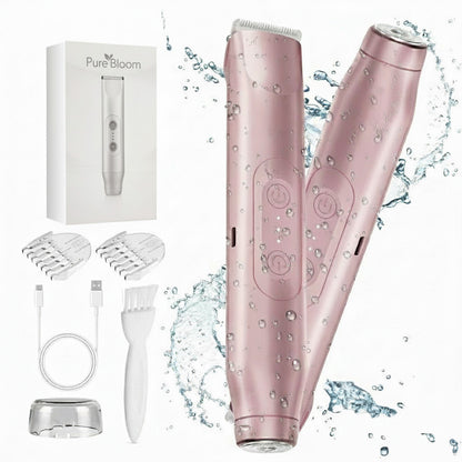 Electric Shaver for Women Female Epilator Electric Hair Removal 2 in 1 Woman'S Razor for Body Legs Face Mustache Bikini Trimmer